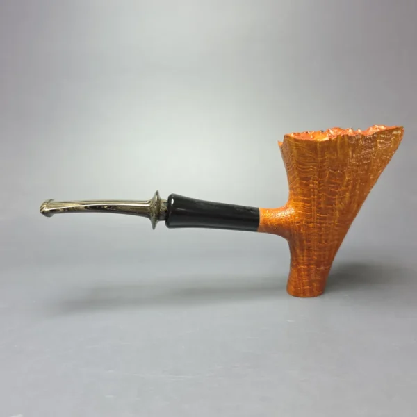 la Biota Sandblasted Ballerina Dublin w/ Horn Handmade Briar Pipe, New - Image 4