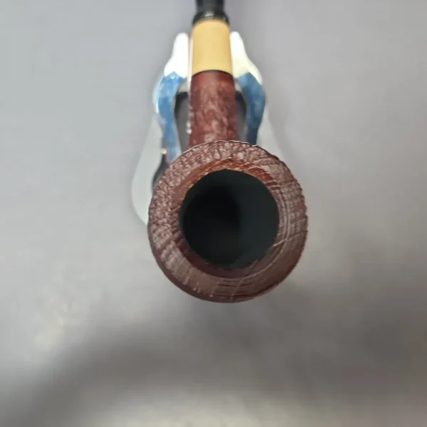 MBSD Briars by Piero Vitale Vintage Sandblasted Billiard w/ Boxwood Briar Pipe, New - Image 4