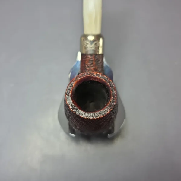 Peterson 2017 Christmas Pipe 69 Sandblasted Bent Billiard Estate Briar Pipe, Irish Estates - Image 5