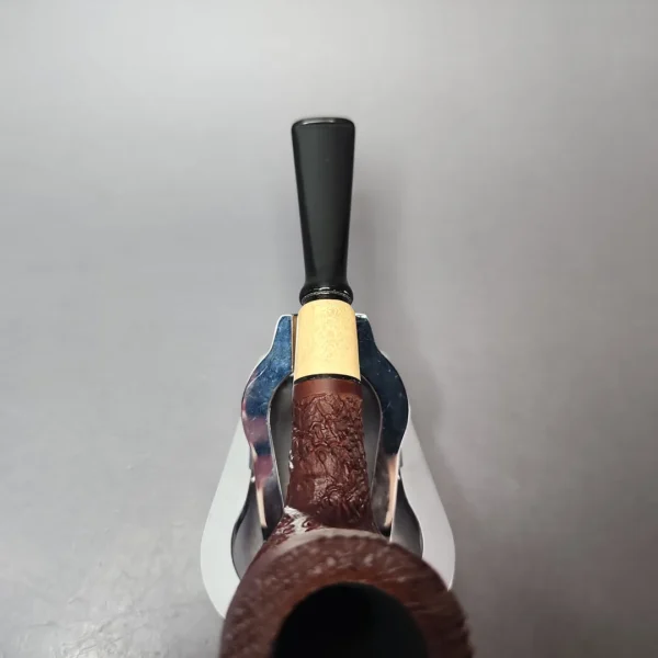 MBSD Briars by Piero Vitale Vintage Sandblasted Billiard w/ Boxwood Briar Pipe, New - Image 5