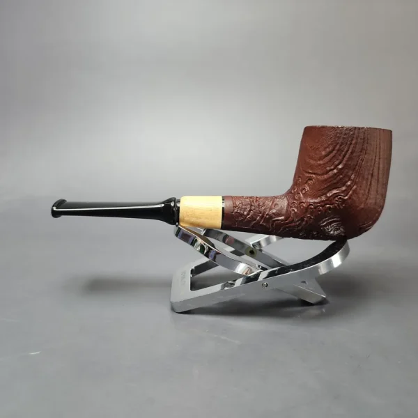 MBSD Briars by Piero Vitale Vintage Sandblasted Billiard w/ Boxwood Briar Pipe, New - Image 7