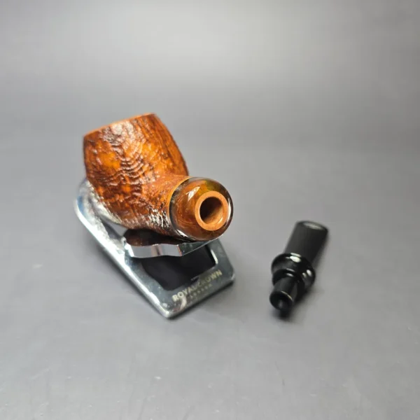 Qi Studio Partially Sandblasted Apple Estate Briar Pipe, Unsmoked - Image 11