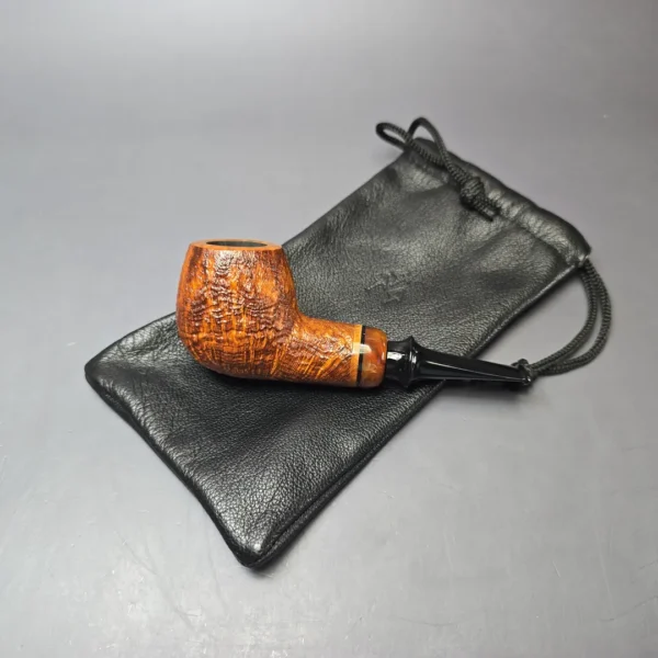 Qi Studio Partially Sandblasted Apple Estate Briar Pipe, Unsmoked - Image 12