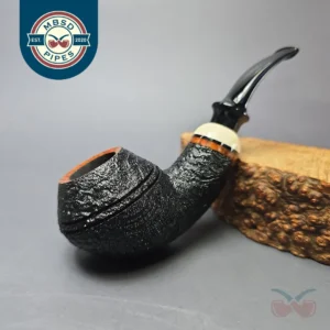 Qi Studio Partially Sandblasted Rhodesian Estate Briar Pipe, Unsmoked