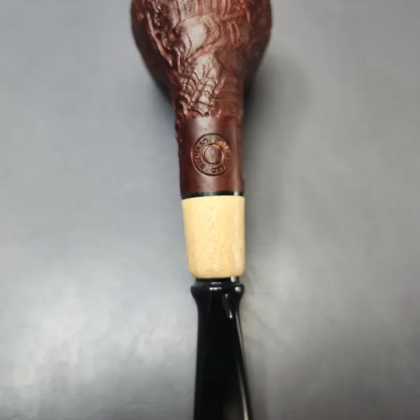 MBSD Briars by Piero Vitale Vintage Sandblasted Billiard w/ Boxwood Briar Pipe, New - Image 10