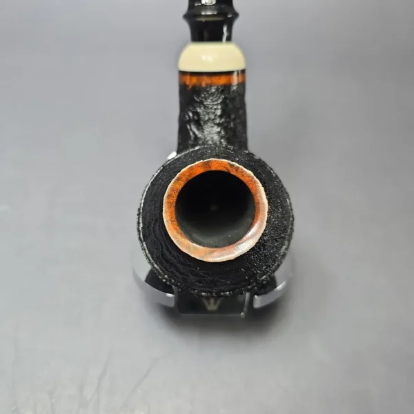 Qi Studio Partially Sandblasted Rhodesian Estate Briar Pipe, Unsmoked - Image 5