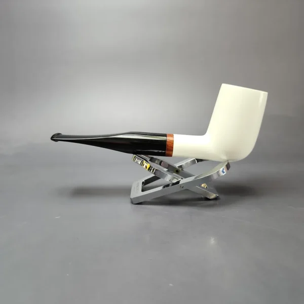 MBSD Meerschaum Deluxe Smooth Billiard Block Meerschaum Pipe, Briar-Mortise, New - Image 7