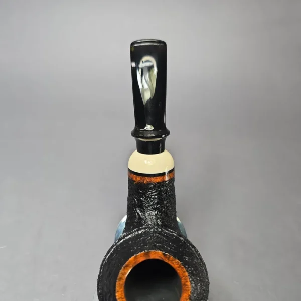 Qi Studio Partially Sandblasted Rhodesian Estate Briar Pipe, Unsmoked - Image 6