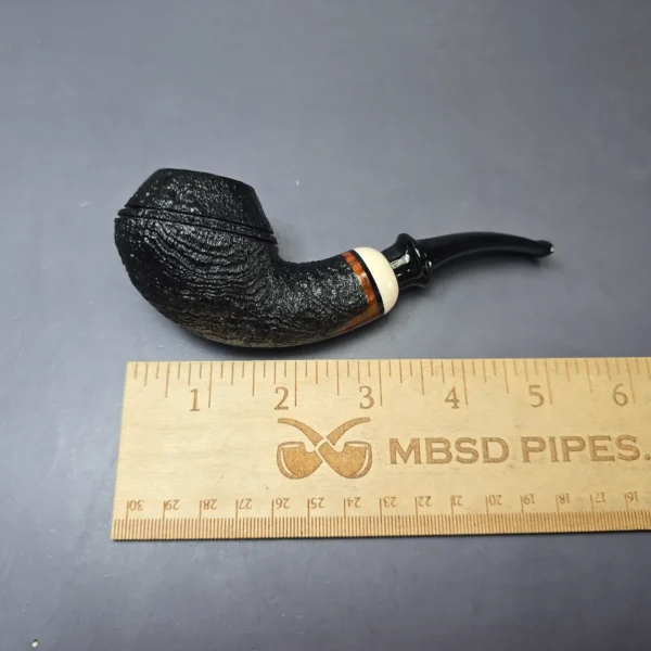 Qi Studio Partially Sandblasted Rhodesian Estate Briar Pipe, Unsmoked - Image 8