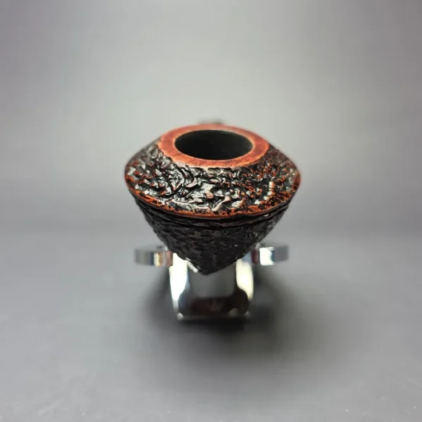 Caminetto Business Rusticated Squat Bulldog w/ Silver Estate Briar Pipe, Italian Estates - Image 4