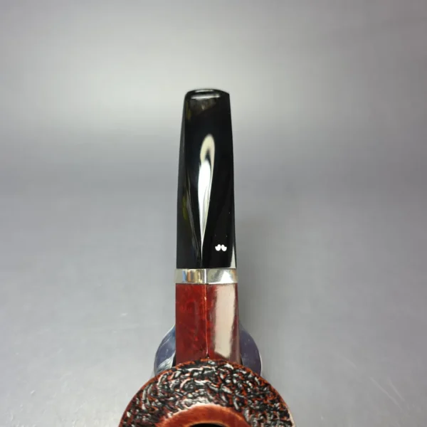 Caminetto Business Rusticated Squat Bulldog w/ Silver Estate Briar Pipe, Italian Estates - Image 7