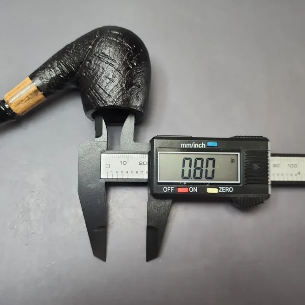 MBSD Briars by Piero Vitale Black Sandblasted Brandy w/ Zebrawood Briar Pipe, New - Image 9