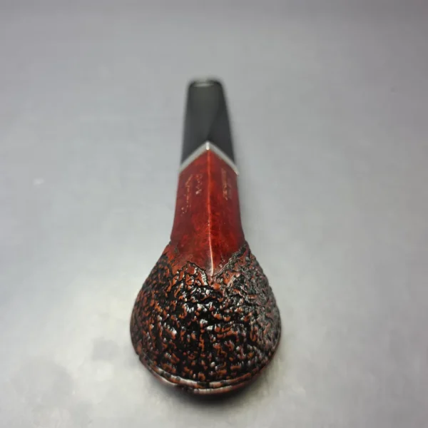 Caminetto Business Rusticated Squat Bulldog w/ Silver Estate Briar Pipe, Italian Estates - Image 8