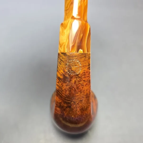 Sebastian Heck Smooth Wide Shank Bulldog w/ Antique Bakelite Handmade Briar Pipe, New - Image 8