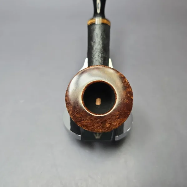 Piero Vitale Partially Sandblasted Pot (2 Star) w/ Hempwood Handmade Briar Pipe, New - Image 6
