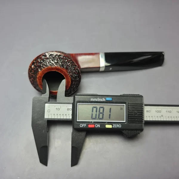 Caminetto Business Rusticated Squat Bulldog w/ Silver Estate Briar Pipe, Italian Estates - Image 12