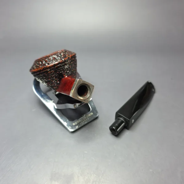 Caminetto Business Rusticated Squat Bulldog w/ Silver Estate Briar Pipe, Italian Estates - Image 13