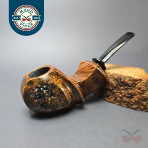 Sebastian Heck Golden Contrast Paneled Blowfish Handmade Briar Pipe, New