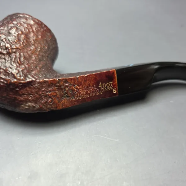 Sasieni 4 Dot Ruff Root Dark 5 Sandblasted Pot Estate Briar Pipe, English Estates - Image 7