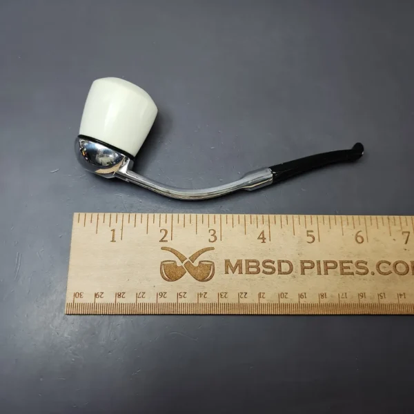 Falcon Classic Bent Dental w/ MBSD Meerschaum Dublin Block Meerschaum Bowl Pipe, New - Image 8