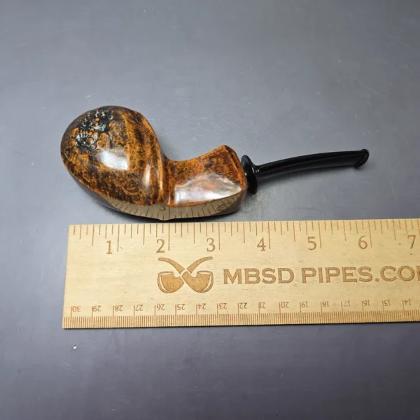 Sebastian Heck Golden Contrast Paneled Blowfish Handmade Briar Pipe, New - Image 9