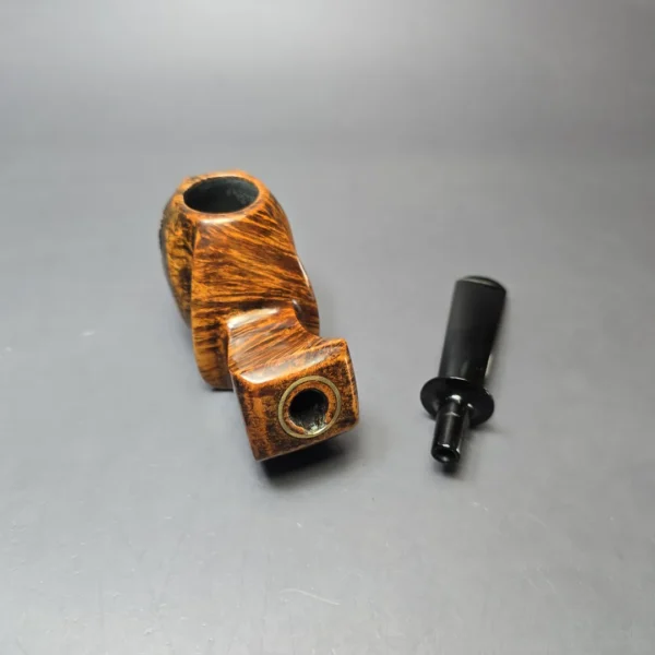 Sebastian Heck Golden Contrast Paneled Blowfish Handmade Briar Pipe, New - Image 11