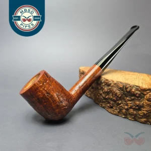 Wolff Pipes Midcentury Contrast Sandblasted Billiard Handmade Briar Pipe, New