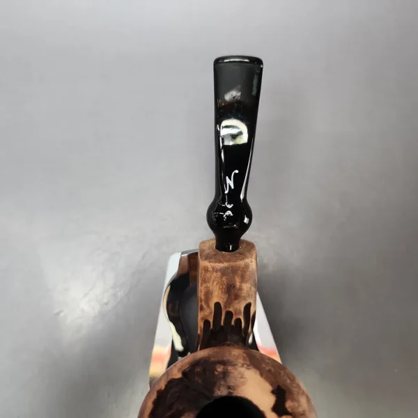 Nording Spruce Matte Partially Rusticated Freehand Estate Briar Pipe, Unsmoked - Image 5