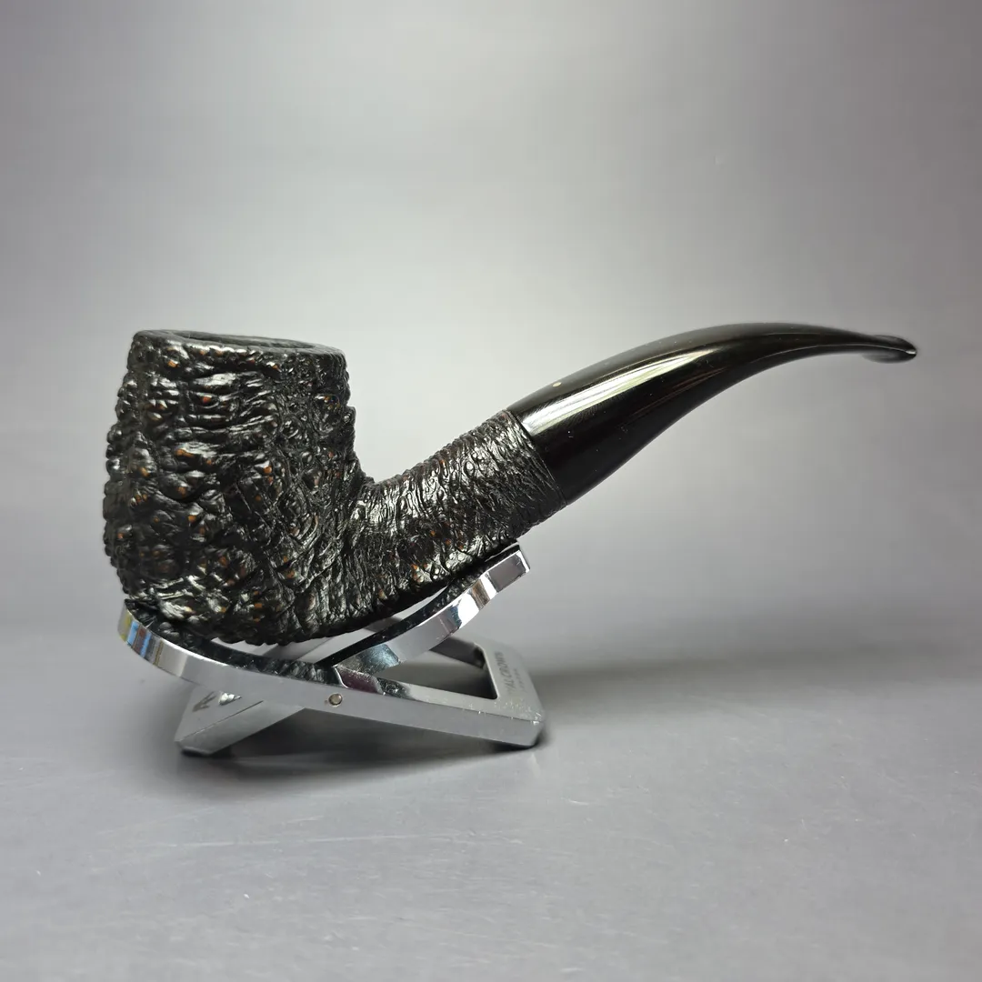 Savinelli Punto Oro Capri Root Briar 616 KS Rusticated Bent Billiard Estate Briar Pipe, Italian Estates - Image 2