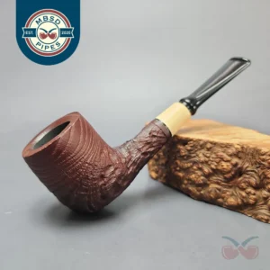 MBSD Briars by Piero Vitale Vintage Sandblasted Billiard w/ Boxwood Briar Pipe, New