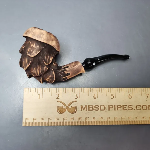 Nording Spruce Matte Partially Rusticated Freehand Estate Briar Pipe, Unsmoked - Image 8