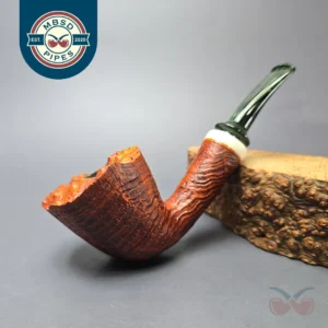 Christophe Wolff Sandblasted "Fleur" Dublin w/ Ivorite Handmade Briar Pipe, New