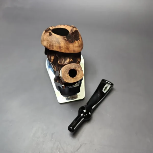 Nording Spruce Matte Partially Rusticated Freehand Estate Briar Pipe, Unsmoked - Image 11