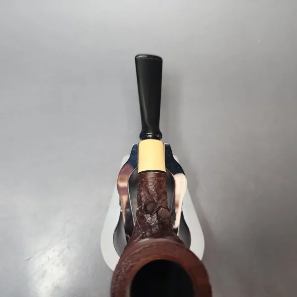 MBSD Briars by Piero Vitale Vintage Sandblasted Billiard w/ Boxwood Briar Pipe, New - Image 5