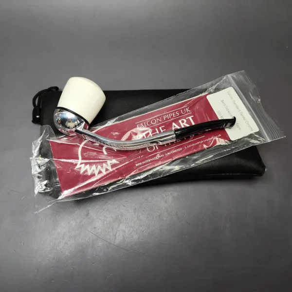 Falcon Classic Bent Dental w/ MBSD Meerschaum Dublin Block Meerschaum Bowl Pipe, New - Image 10
