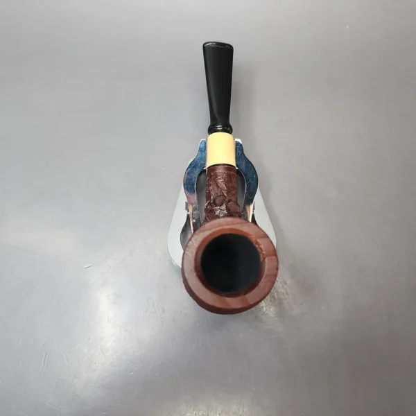 MBSD Briars by Piero Vitale Vintage Sandblasted Billiard w/ Boxwood Briar Pipe, New - Image 6