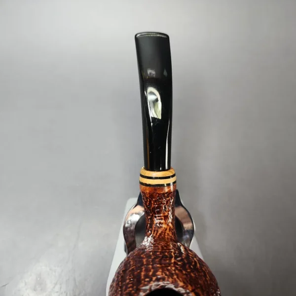 Molina Caporale Sandblasted Egg w/ Olivewood Estate Briar Pipe, 9mm - Image 5