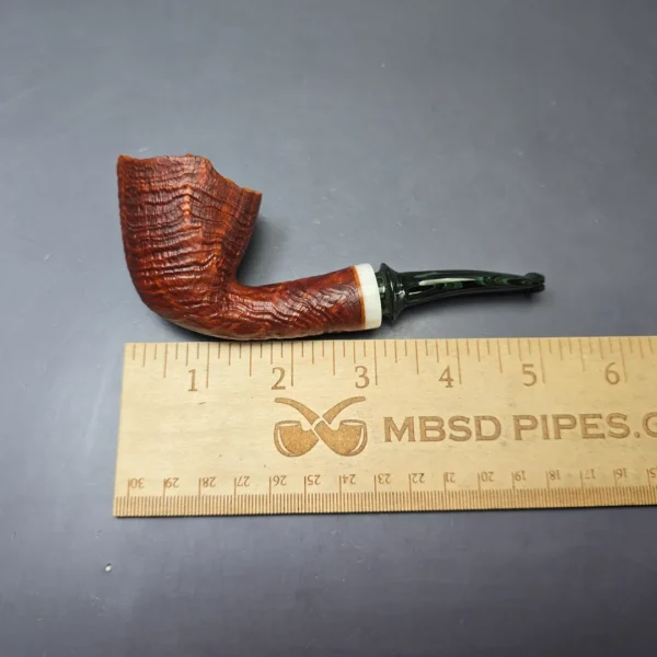 Christophe Wolff Sandblasted "Fleur" Dublin w/ Ivorite Handmade Briar Pipe, New - Image 9