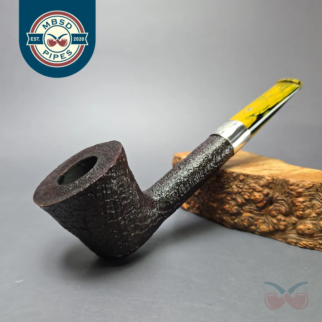 Ashton 2021 Brindle XXX Sandblasted Dublin w/ Silver Estate Briar Pipe, English Estates
