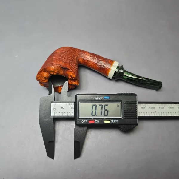 Christophe Wolff Sandblasted "Fleur" Dublin w/ Ivorite Handmade Briar Pipe, New - Image 10