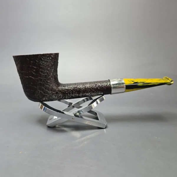Ashton 2021 Brindle XXX Sandblasted Dublin w/ Silver Estate Briar Pipe, English Estates - Image 4