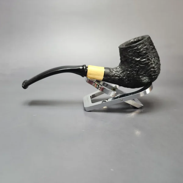 MBSD Briars by Piero Vitale Black Rusticated Brandy w/ Boxwood Briar Pipe, New - Image 8