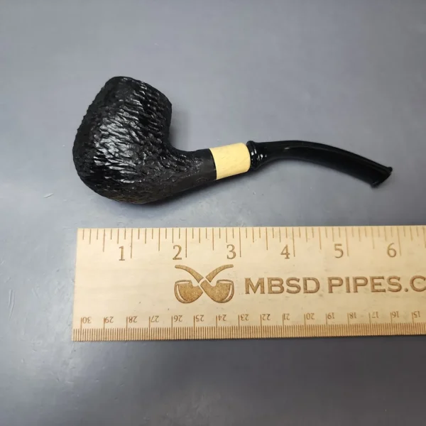 MBSD Briars by Piero Vitale Black Rusticated Brandy w/ Boxwood Briar Pipe, New - Image 9