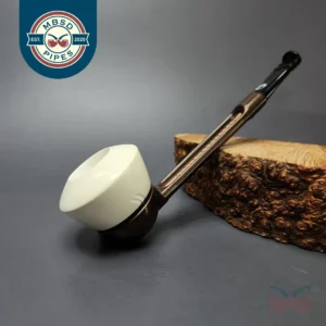 Falcon Extra Dental w/ MBSD Meerschaum Rhodesian Block Meerschaum Bowl Pipe, New