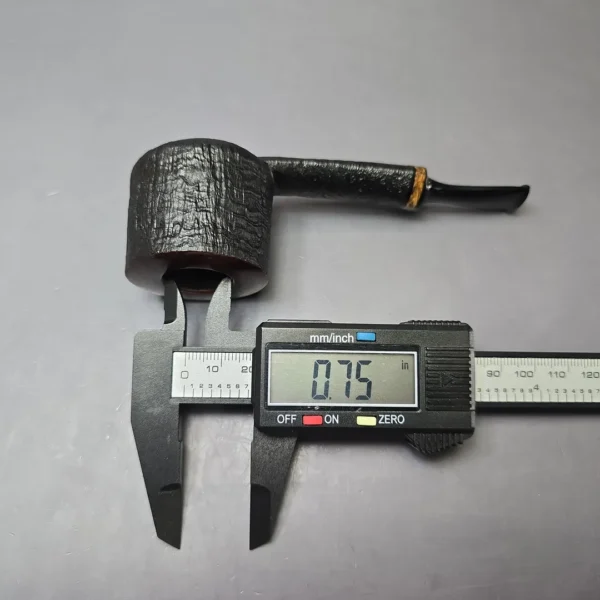 Piero Vitale Partially Sandblasted Pot (2 Star) w/ Hempwood Handmade Briar Pipe, New - Image 11