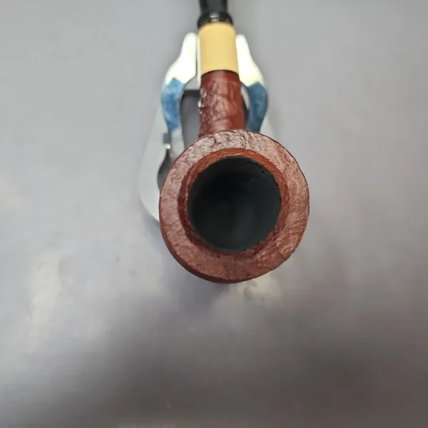 MBSD Briars by Piero Vitale Vintage Sandblasted Billiard w/ Boxwood Briar Pipe, New - Image 4