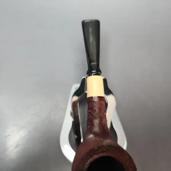 MBSD Briars by Piero Vitale Vintage Sandblasted Billiard w/ Boxwood Briar Pipe, New - Image 5