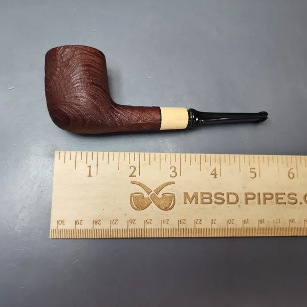 MBSD Briars by Piero Vitale Vintage Sandblasted Billiard w/ Boxwood Briar Pipe, New - Image 8