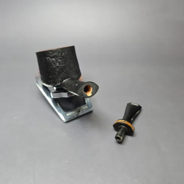 Piero Vitale Partially Sandblasted Pot (2 Star) w/ Hempwood Handmade Briar Pipe, New - Image 12