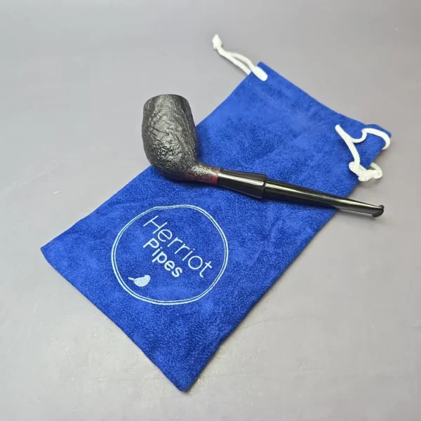 Herriot Pipes Partially Sandblasted Cutty w/ Horn Briar Pipe, Unsmoked - Image 12
